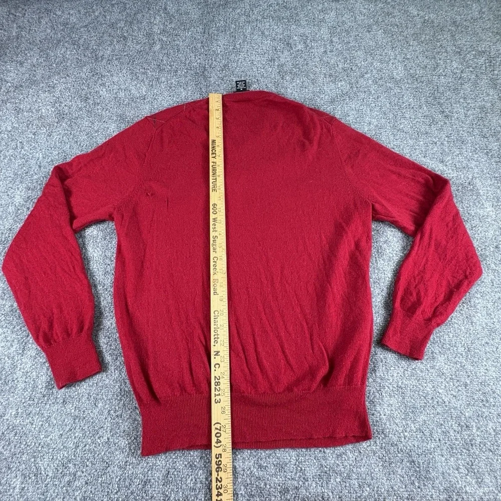 Vintage Y2K Jos A Bank Sweater Men M Red Lambswool Argyle ‎ Preppy Academia Work